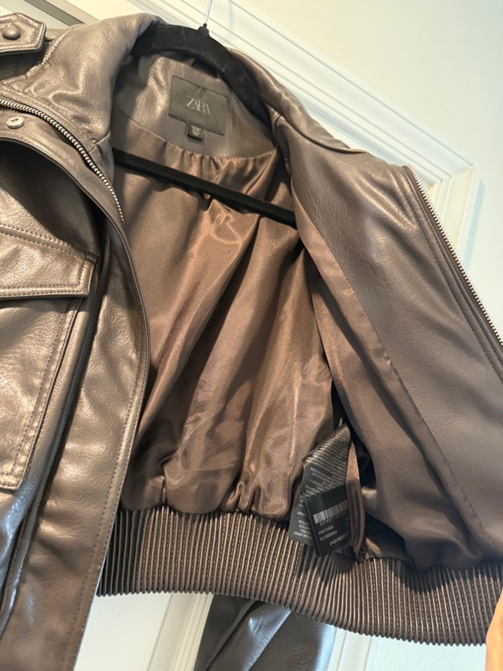 Zara Faux Leather Cropped Jacket - Picture 5 of 7